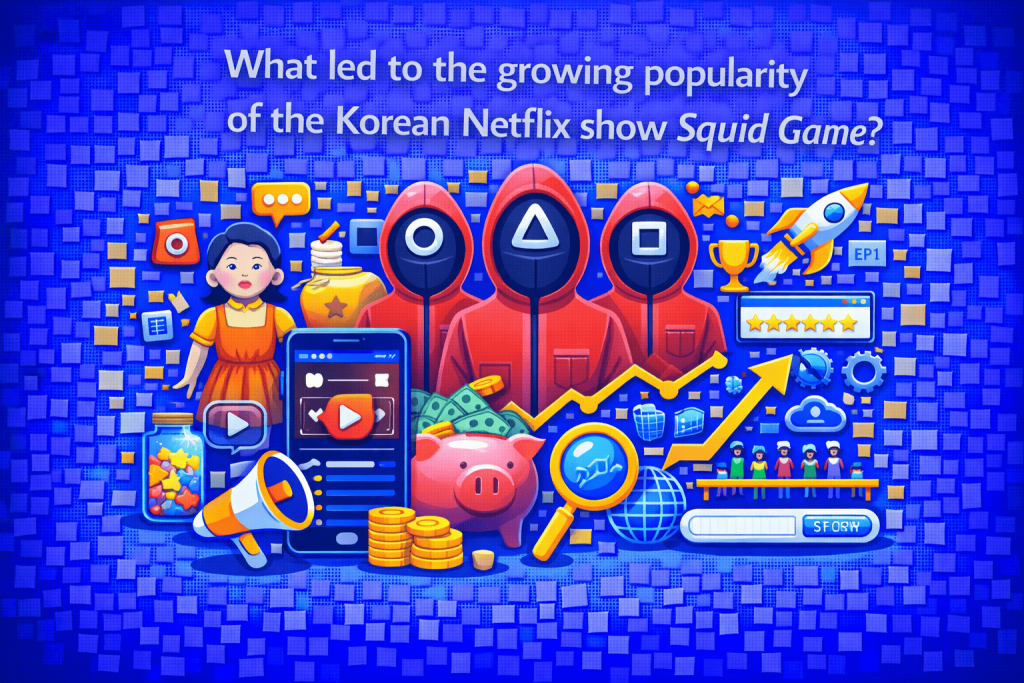 What led to the growing popularity of the Korean Netflix show Squid Game